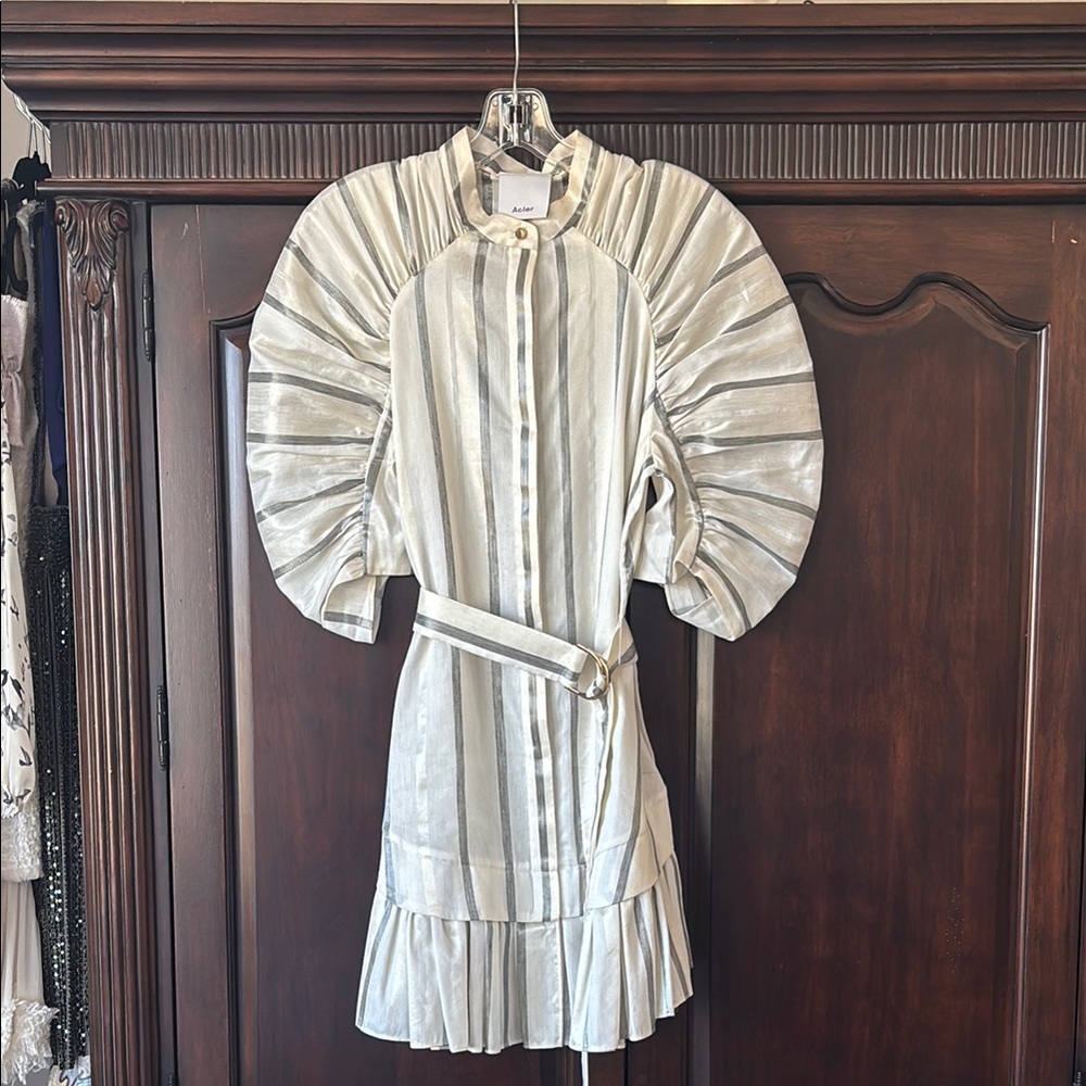 Acler Striped Cream Dress